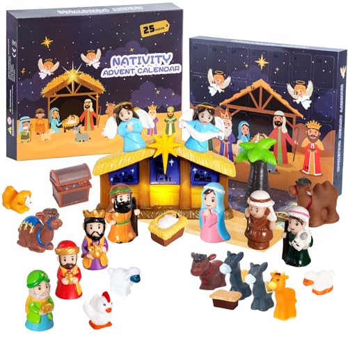 Weihnachtskrippe Adventskalender 20 Beleuchtet Adventskalender Krippe Kinder 25 Tag Adventskalender...