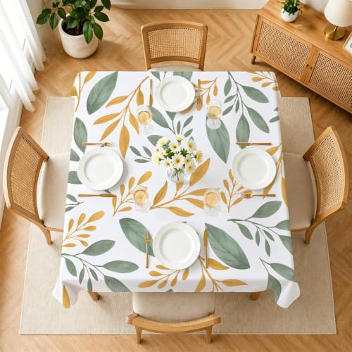 Nappe de Table Anti Tache Imprimé Botanique Carrée Épongeable - 3