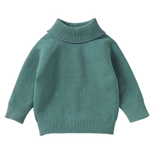 Kids Soft Cozy Knitwear Long Sleeve Warm Knitted Pullover Solid Color Stylish Comfortable Round Neck Sweater Top