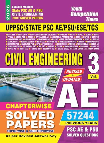 Image of Youth Competition Times State PSE AE & PSU CIVIL ENGINEERING Previous Years Chapterwise /Topicwise & Sub-topicwise Objective Solved Papers | Vol.3 | English Medium