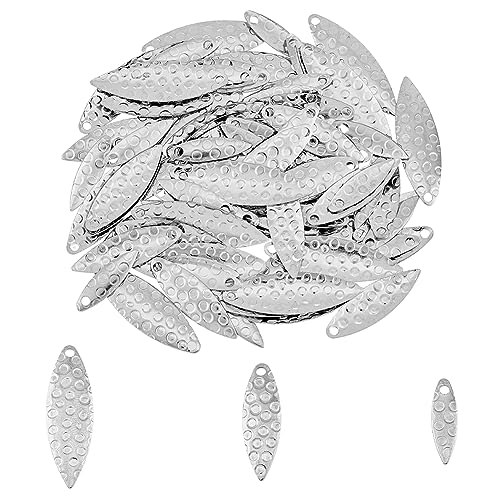 SUPERFINDINGS 90Pcs 3 Sizes Fishing Lures Spoons Stainless Steel Lure Fishing Lures Hard Baits Fishing Attractor Spinner Blades for Lures Worm Spinner Baits Spoons Rigs Making