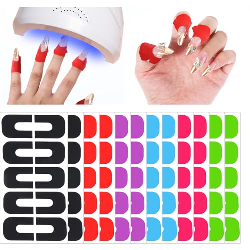 oruola 120 Stück Nagellack Protector U-Form Abziehen Tape, Einweg Nagellack Schablone, Nail Art Lackschutz Spitzenschutz, Nagellack Protector Abziehen Tape, Nagellack Schablone, Mehrfarbig