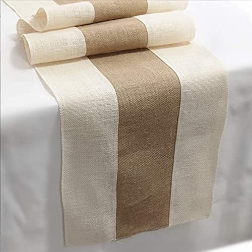 Jute Tischlaufer Modern Grau,30x180cm tischläufer Herbst Weihnachten,Vintage,Beige Boho Tischläufer Herbst&Winter,Deko Tischläufer Zum Dekorieren von Weihnachten,Halloween,Hochzeit,Partytisch Cover