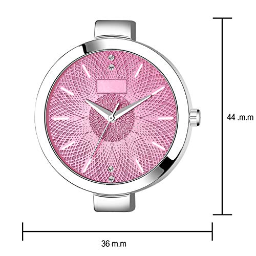 Image of Acnos Silver Plated Mesh Chain Analog Watch for Women - Black /Blue /White /Pink /Brown Dial