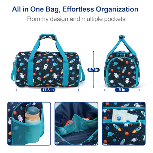 Image of Bagseri Boys Duffle Bag for Travel - Kids Gym Bag with Shoe Compartment