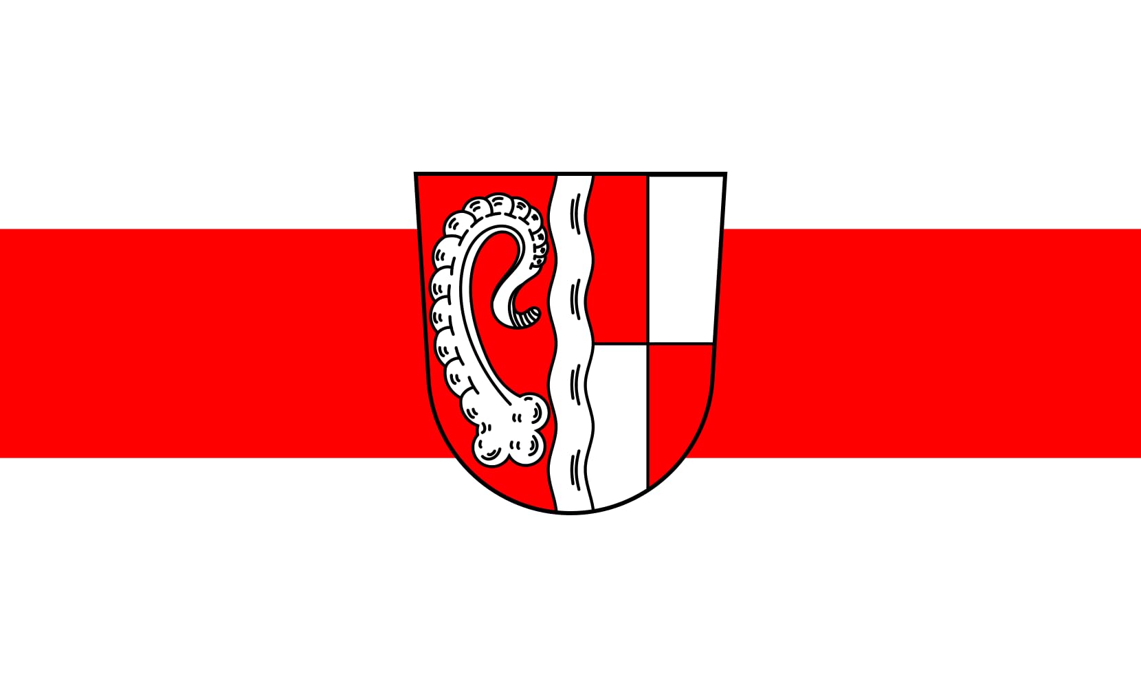 Drapeau Large Urspringen de format paysage de 1.35m² pour mât standard