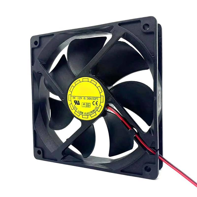 D12BH-12D 12038 12CM Cooling Fan, 12V 2-Wire 2-Pin 0.3A Industrial Silent High Air Volume Fan