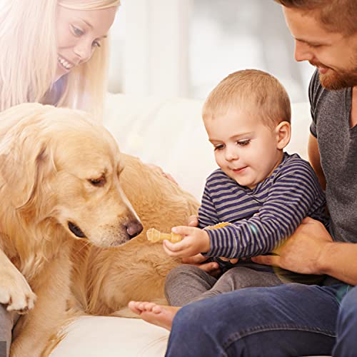 Nobleza 100% Natur Kauknochen Hundeknochen Speziell, 6.4 cm x 18 Stück, aus Gepresster Rinderhaut, Geknotete Kauknochen für Welpen und Kleine Hunde, Qualitätskauartikel ohne Chemie