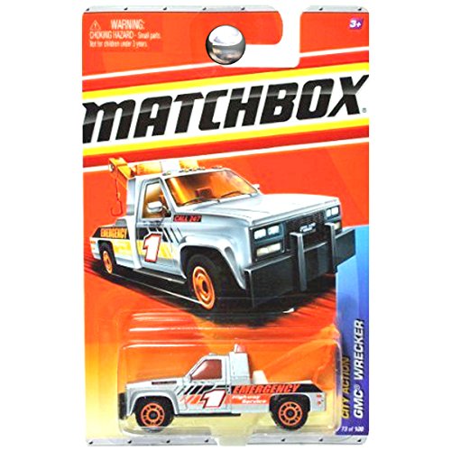 Mattel Year 2010 Matchbox MBX City Action Series 1:64 Scale Die Cast Car #73 - "Nos Mo King 1 Emergency Highway Service" Silver Color Tow Truck GMC WRECKER (T8941) by Matchbox
