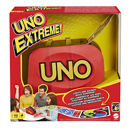 Mattel Games UNO Extreme - Juego de Cartas Familiar con Lanzador