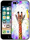 Bolster iPhone 5 Case, iPhone 5S Case, SE 2016 Case - Watercolor Giraffe Animal Printed Designer Soft Rubber TPU Protective Shockproof Back Phone Case/Cover for iPhone 5 / 5S / SE 2016.