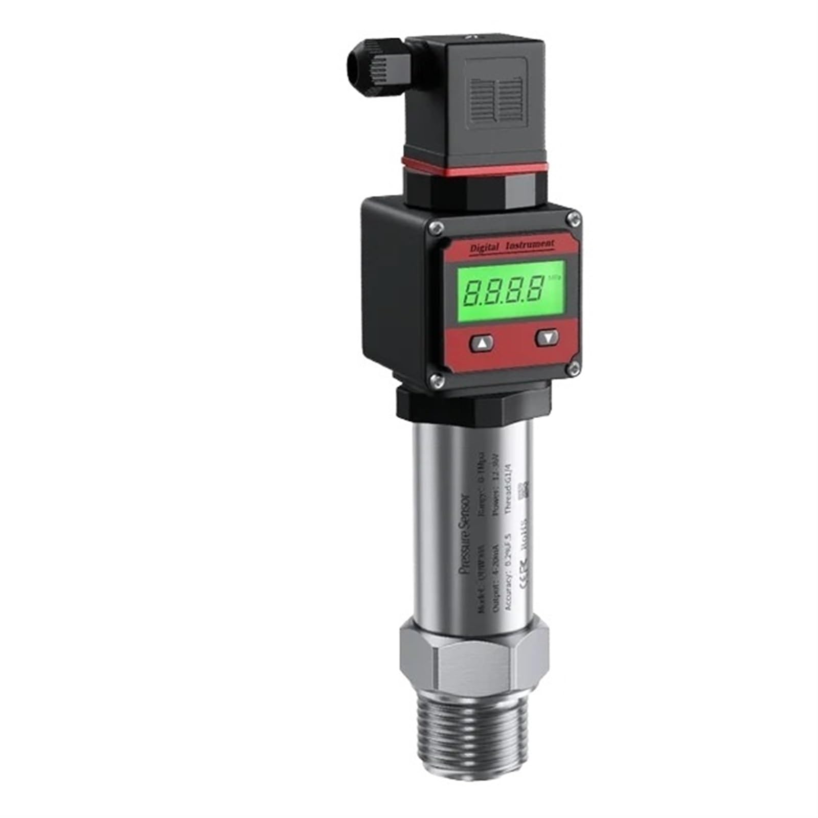 Digital Pressure Transmitter 4 to 20 0 to 10V M20*1.5 Pressure Sensor 0-1Mpa 0-2Mpa to RS485 0-10V Hydraulic Pressure Transducer Sensor(LCD 0-10V,0-25Mpa)