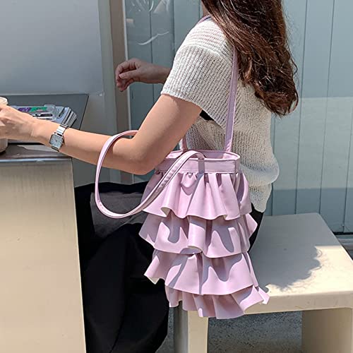 Sac à main de grande capacité avec design plissé sous les bras - 6