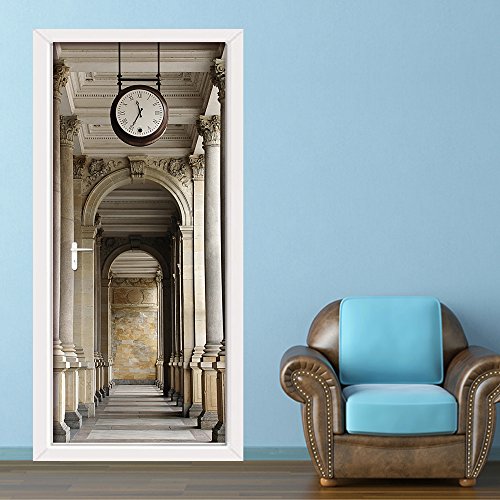 Walplus Adesivo da Parete, Motivo Porticato