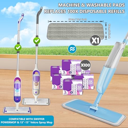 Wischer mit Sprühfunktion Sprühwischer Bodenwischer mit 3 Mikrofaser Pads