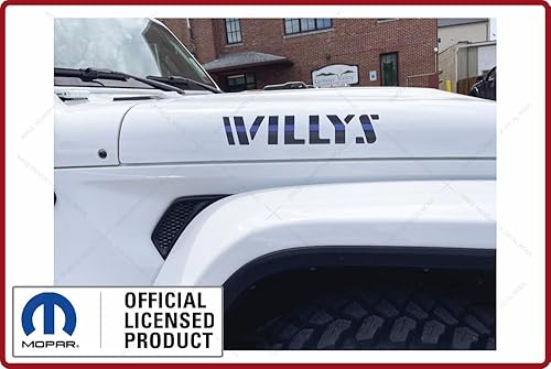 Miniatura 2 de Decal Mods FK3C9 - Adhesivo gráfico para capó Willys de línea azul delgada para Jeep Wrangler JK/JL/JT (2018-2024) Thin Blue Line Police (juego de 2)