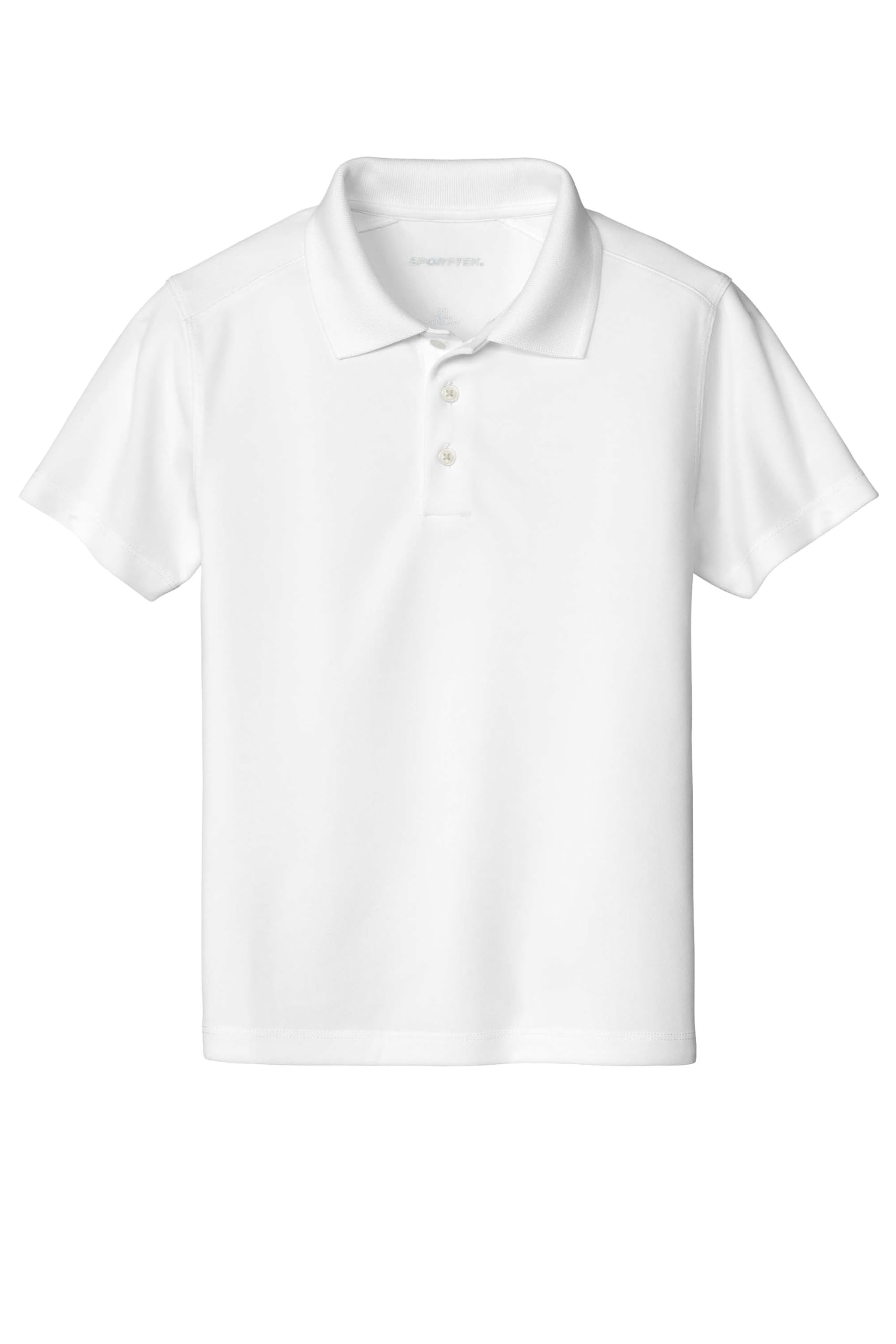 SPORT-TEK Youth UV Micropique Polo, White, X-Small