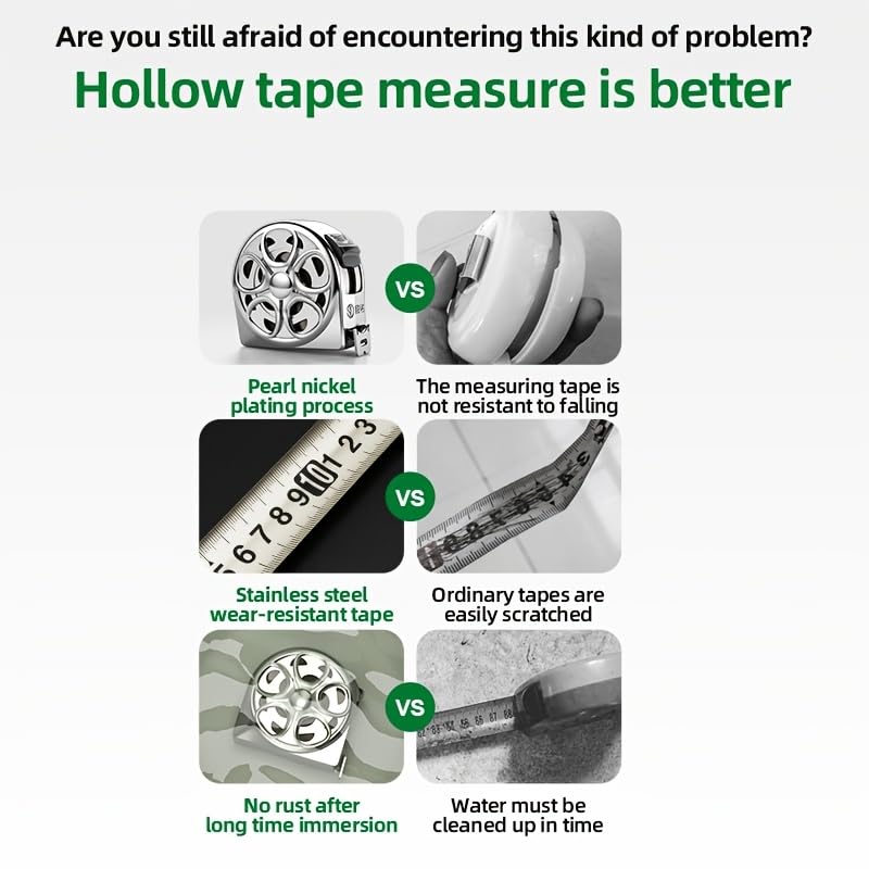 Image of 1Pc Stainless Steel Measure Tape Keychain, ABS Case Retractable Push Button 200 Cm Measurement Tape, Pocket Size, Portable Measuring Tape for Tailor, DIY, Home, Office & Travel (Silver)