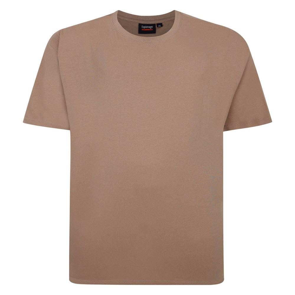Espionage Men's Mushroom Plain Crew Neck Tee For In 4XL