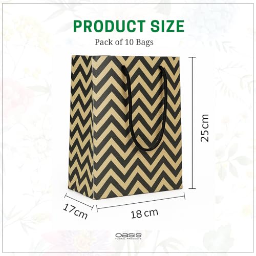 Image of Oasis Pack of 10 Holi Gift Bags For Flower Bouquet & Floral Hamper | Goodie Bags for Wedding Return Gifts, Birthday, Bridal & Baby Shower | 17cm X 18cm X 25 cm | Pink & Grey