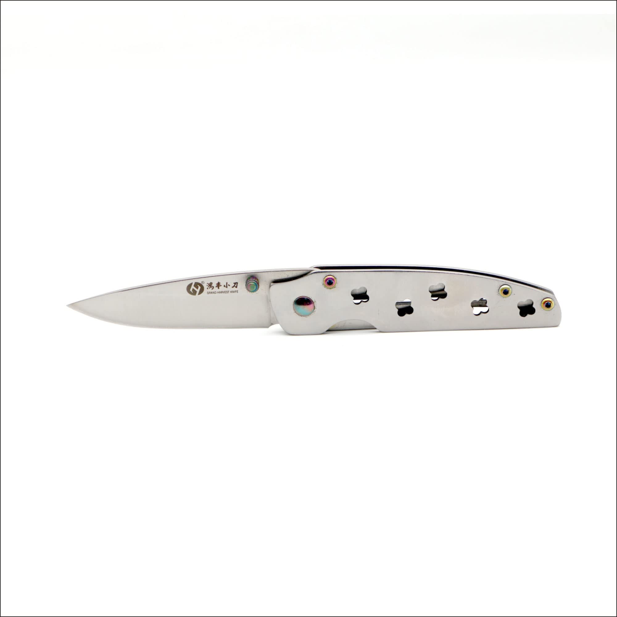 Folding Pocket Knife 1038 Stainless Steel with Clip for Outdoor Hiking Camping