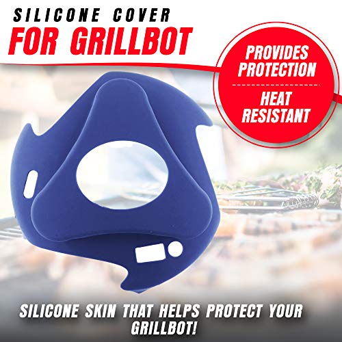 Grillbot Silicone Cover Automatic Grill Cleaning Robot - Provides Extra Protection - Weather & Heat Resistant up to 250°F - Noise Reduction - Dishwasher Safe - BBQ Accessories (Blue)