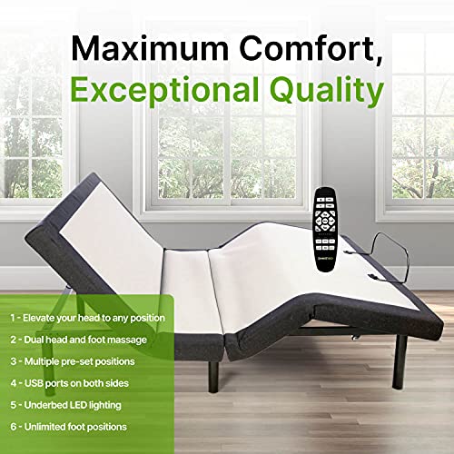 Ghostbed Split King Custom Adjustable Power Base 11 Inch Cooling Gel Memory Foam Mattress #TOP4