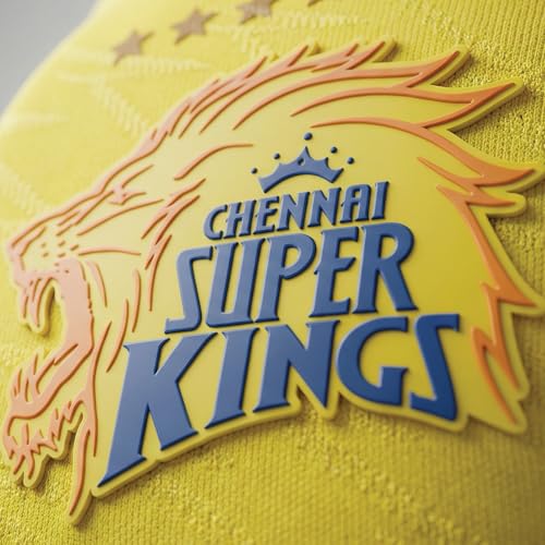 Image of playR x Chennai Super Kings Original Match Jersey IPL 2026 - Adult Plain Half Sleeve CSK Cricket T-Shirt, Regular Fit Sportswear Tee for Training, Outdoor & Match Day Activewear for All Season