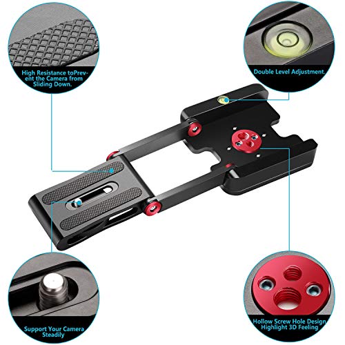 Neewer Tête de Trépied Pliant Z Flex en Alliage d'Aluminium Tête Tilt à Plaque Rapide pour Appareil Photo Canon Nikon Sony, Trépied, Glissière Curseur (Rouge) - Image 9