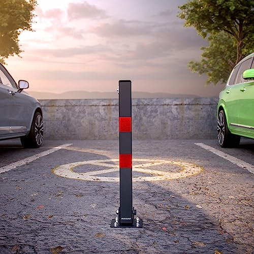 Deuba Dissuasore Di Parcheggio E Sosta 3 Chiavi Pieghevole In Acciaio Robusto Stabile Sbarra Barriera Posteggio Per Auto - 2