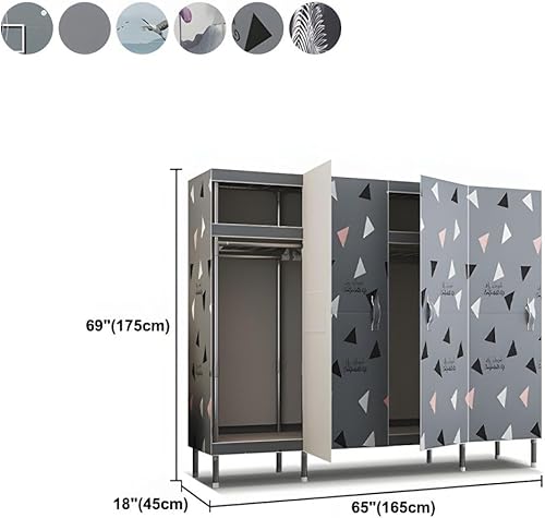 Miniatura 2 de LAKIQ Armario para dormitorio, armario con puertas para colgar, estilo contemporáneo, tela con marco de acero, armario organizador de tela y armario
