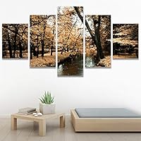 SIGNWIN 5 Panel Canvas Wall Art Modern Art Expressive Forest Multicolor Photography Romantics Scenic for Home Decorations Ready to Hang - 60