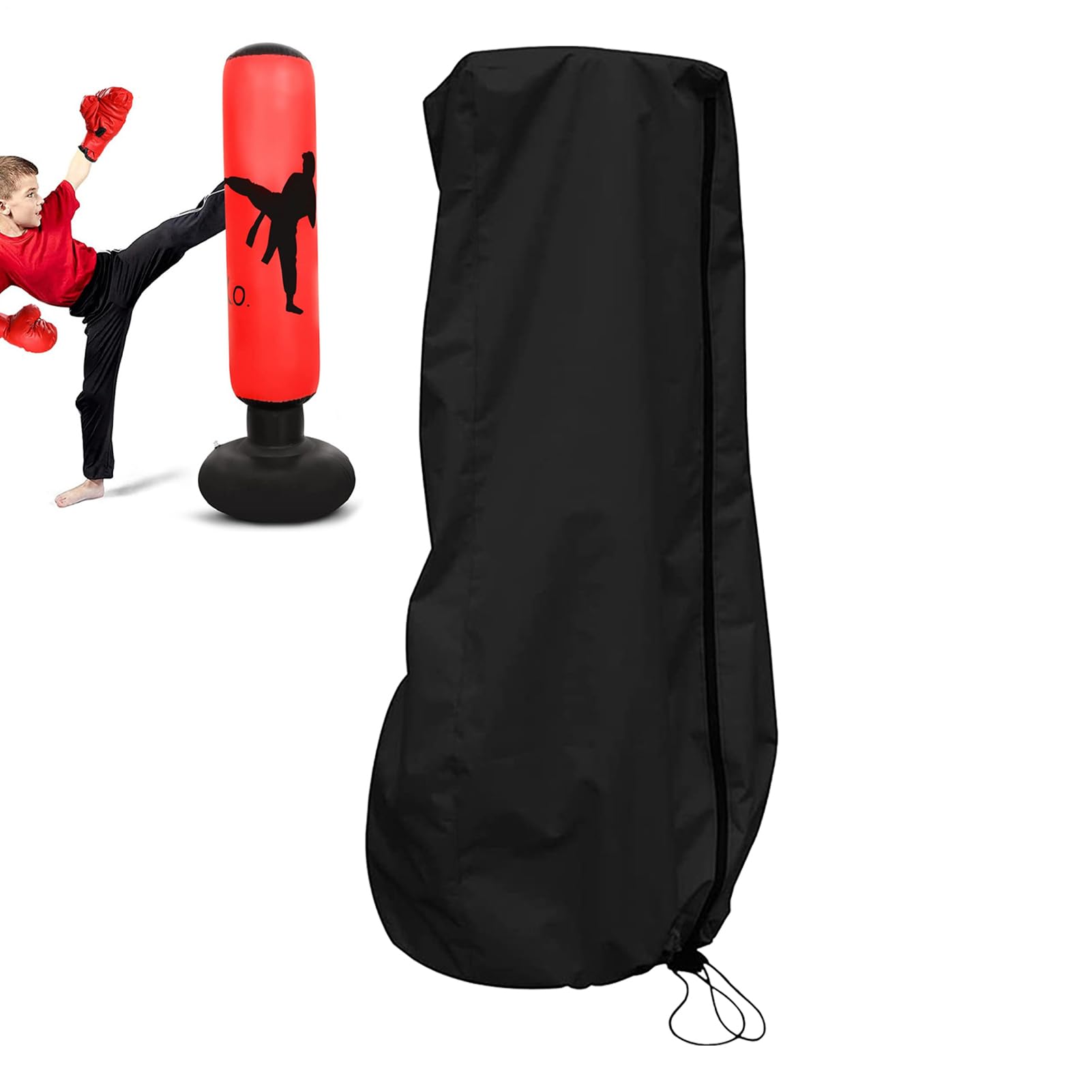 Standing Heavy Bag Cover – Waterproof Outdoor Protective Layer, Duty Resistant Material Equipment | Full-Length Dustproof Guard Design For Home Gym Patio Garage Backyard Training Use