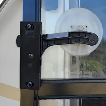 Metal RV Screen Door Latch Right Hand Handle Replacement - Zinc Alloy Hinge | WanDwel Camper Screen Latch for Passenger Side with Plastic Striker, Essential RV Upgrade for Travel Trailer, Motorhome