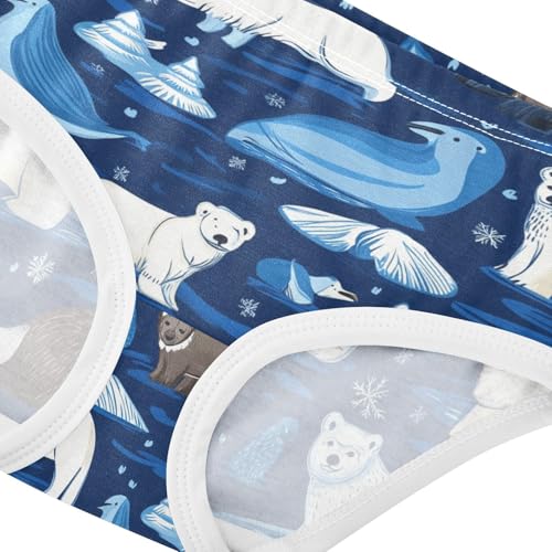 Wusikd Animals Girls' Underwear Cotton Blue Girls Briefs Soft Toddler Underwear 2T4