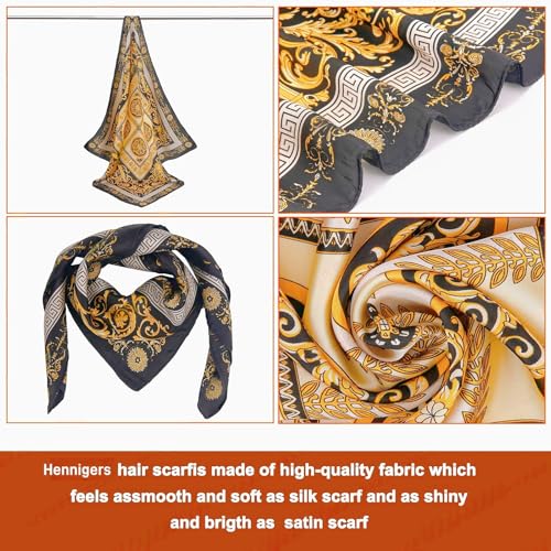 Satin Bandanas Head Scarves - 2PCS Silk Like Neck Scarf Hair Sleeping Fashion Wraps Satin Silk Scarfs for Women3