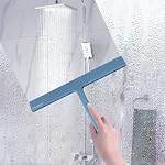 Large Shower Squeegee for Glass Doors, Richmirth 11 Inch Squiggy for Shower Glass Bathroom Squeegee Mop Wiper Cleaner Tool for Tile Wall, Car Glass, Window - Green - Image 2