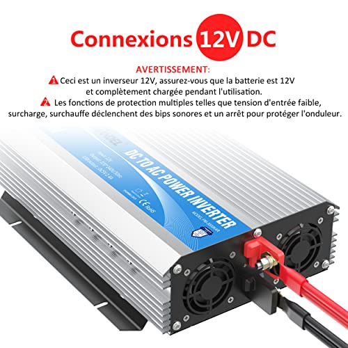 Convertisseur 12V 220V 3000W GIANDEL avec télécommande pour lithium - 4