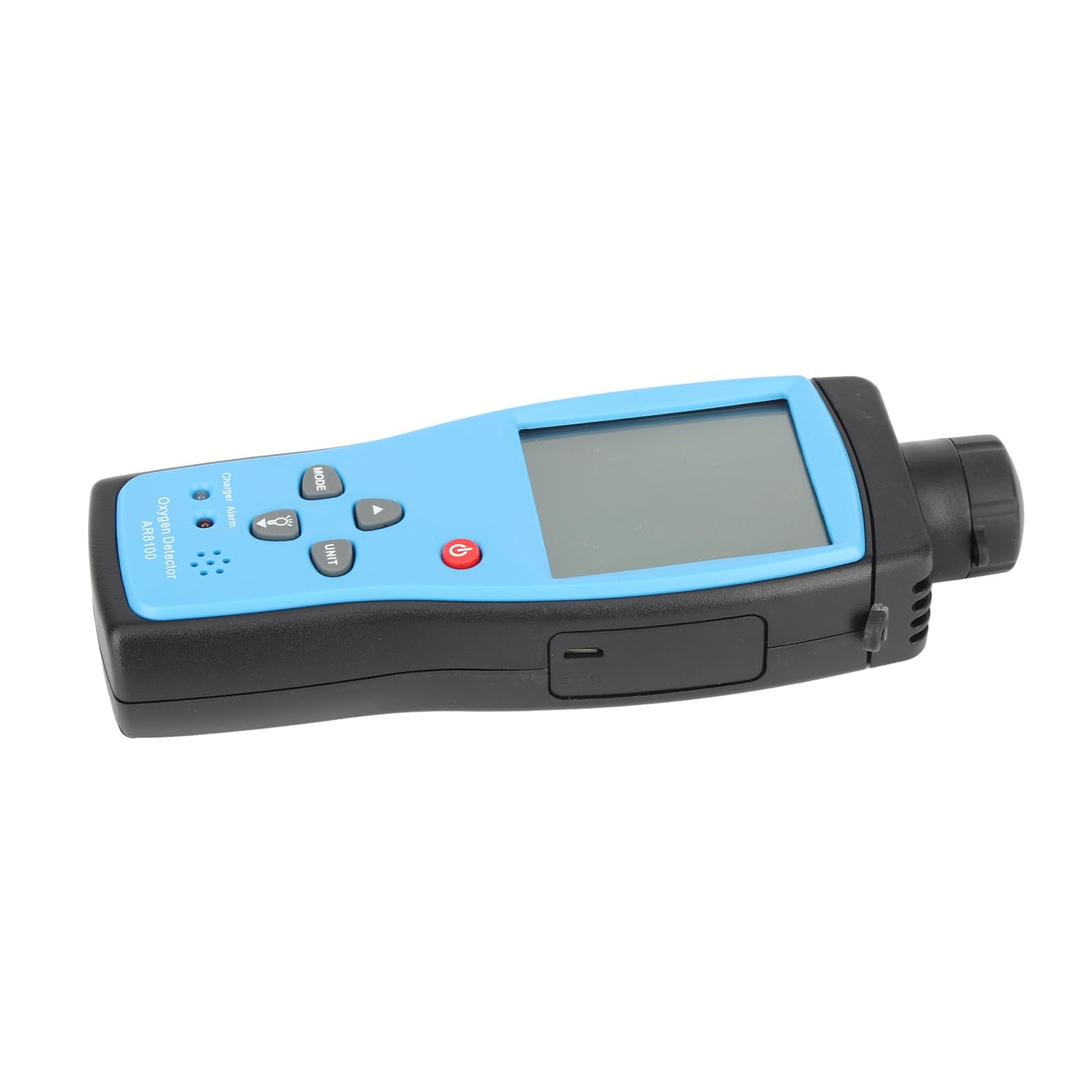 Rilevatore di Ossigeno AR8100, Misuratore di Ossigeno Portatile in ABS, Range da 0 a 30%, Display LCD Retroilluminato, Allarme Luminoso Audio Ricaricabile per Uso Esterno in Fabbrica, Casa,