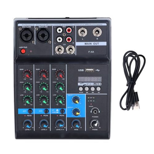Mixage de scène et podcasts réussis avec ce mixer audio 4 canaux polyvalent