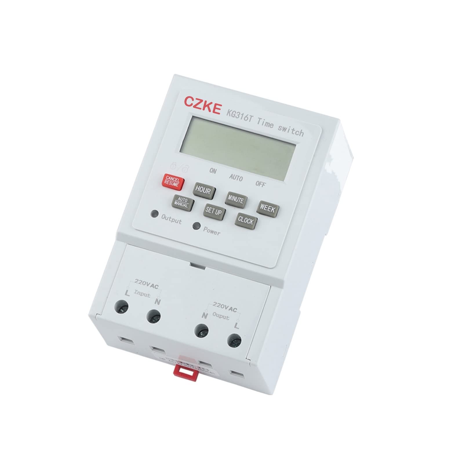 INFRI KG316T Interruttore orario su guida DIN 220V/380V display LCD microcomputer interruttore di controllo del tempo forte capacità anti-interferenza (dimensioni : KG316T-220V)