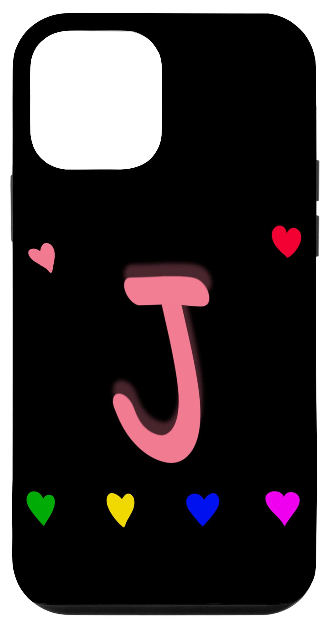 iPhone 12 mini Letter J Initial Name hearts with letter j Monogram Alphapet Case