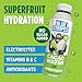 Blue Stripes Cacao Water - Cold Pressed Superfruit Hydration with Electrolytes & Antioxidants, No Sugar Added, All Natural, Great for Protein Shakes & Smoothies - Lime, 6 Pack