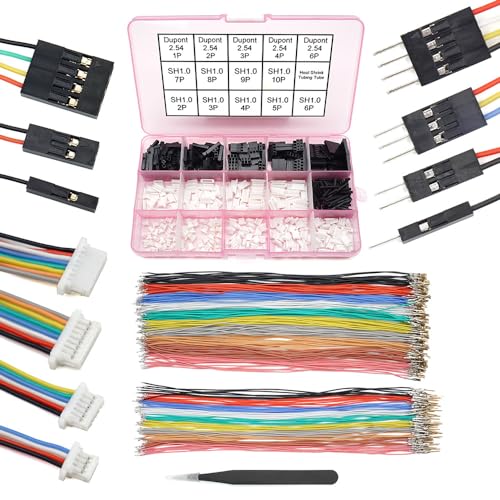 SH1.0 to DP 2.54 Pre-Crimped Cables and Connectors Kit Compatible with JST SH 1.0mm for I2C Qwiic Stemma QT Wire FPV Drone flight controller SpeedyBee F405 Holybro Kakute H7 F7 T-Motor Velox F7