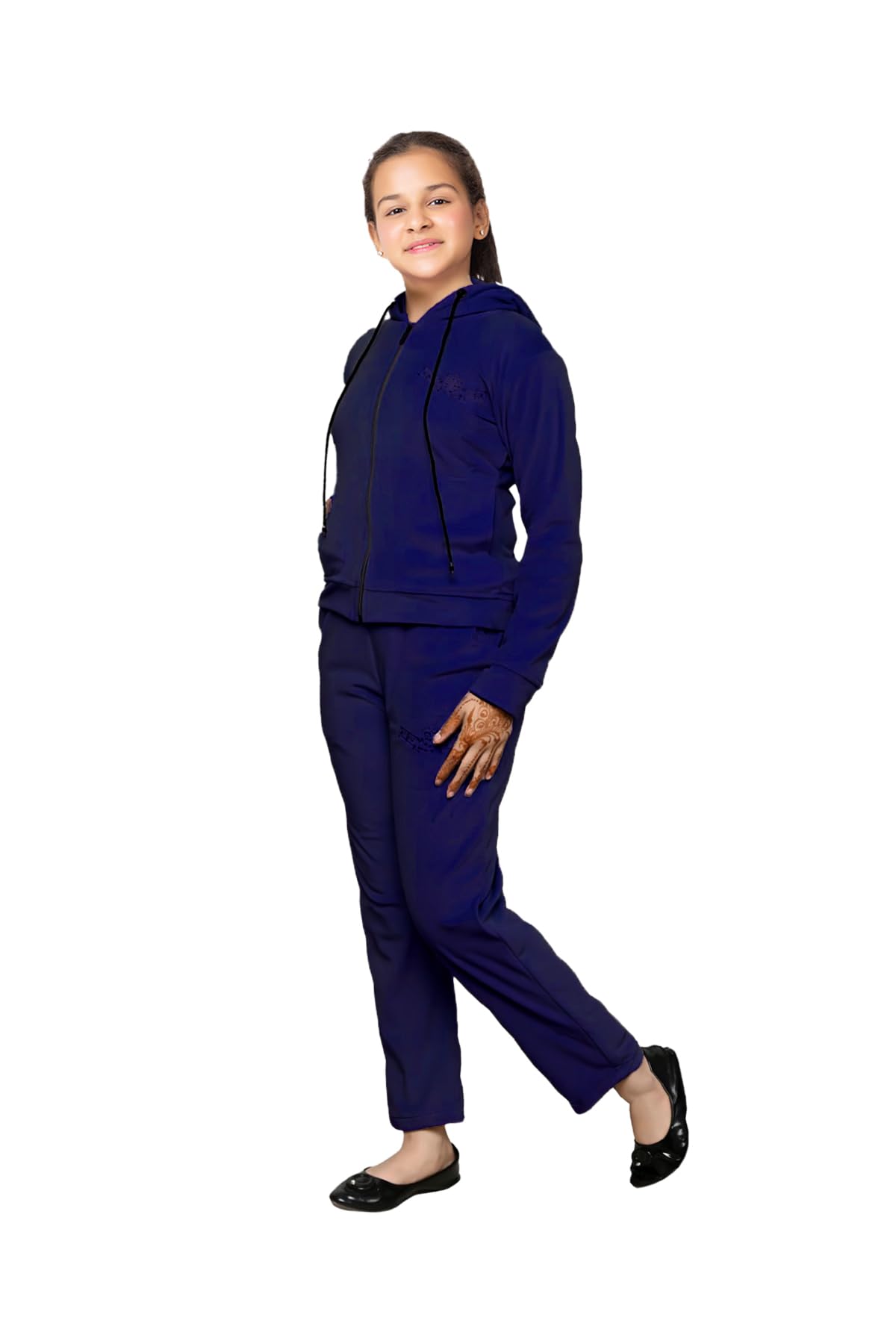 ORIEX THE ORIGINAL FASHION Sweatsuit set girls 2pcs sweatshirt and sweatpant-88 Navy Blue 9-10 Years 1