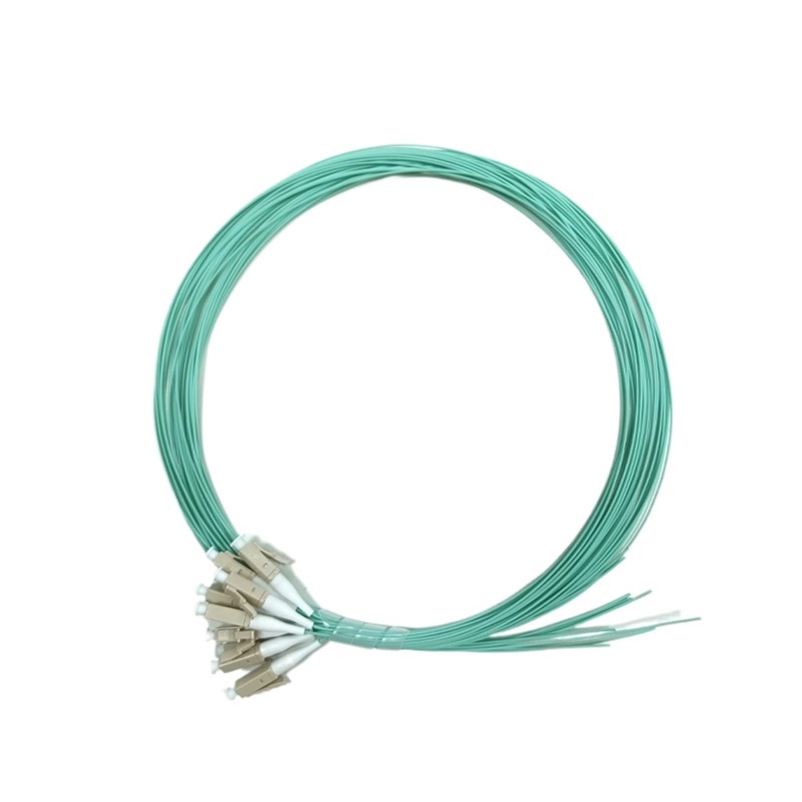 50 Uds 1,5 M LC/UPC OM3 coletas de fibra óptica MM G652D SX Core 0,9mm chaqueta óptica Pigtail LSZH