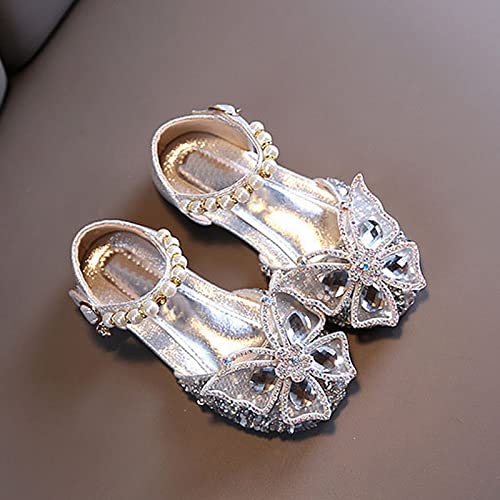 Summer Girls' Casual Jelly Shoes Korean Edition Kids Toddler Princess Dress Rhinestone Butterfly Knot Sandals Glitter Wedding Party Shoes3