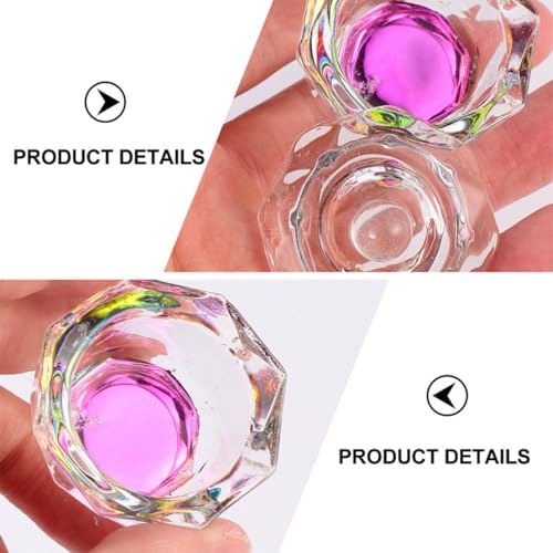 VILLCASE 4 piezas recipientes de mezcla para uñas en cristal miniatura 5