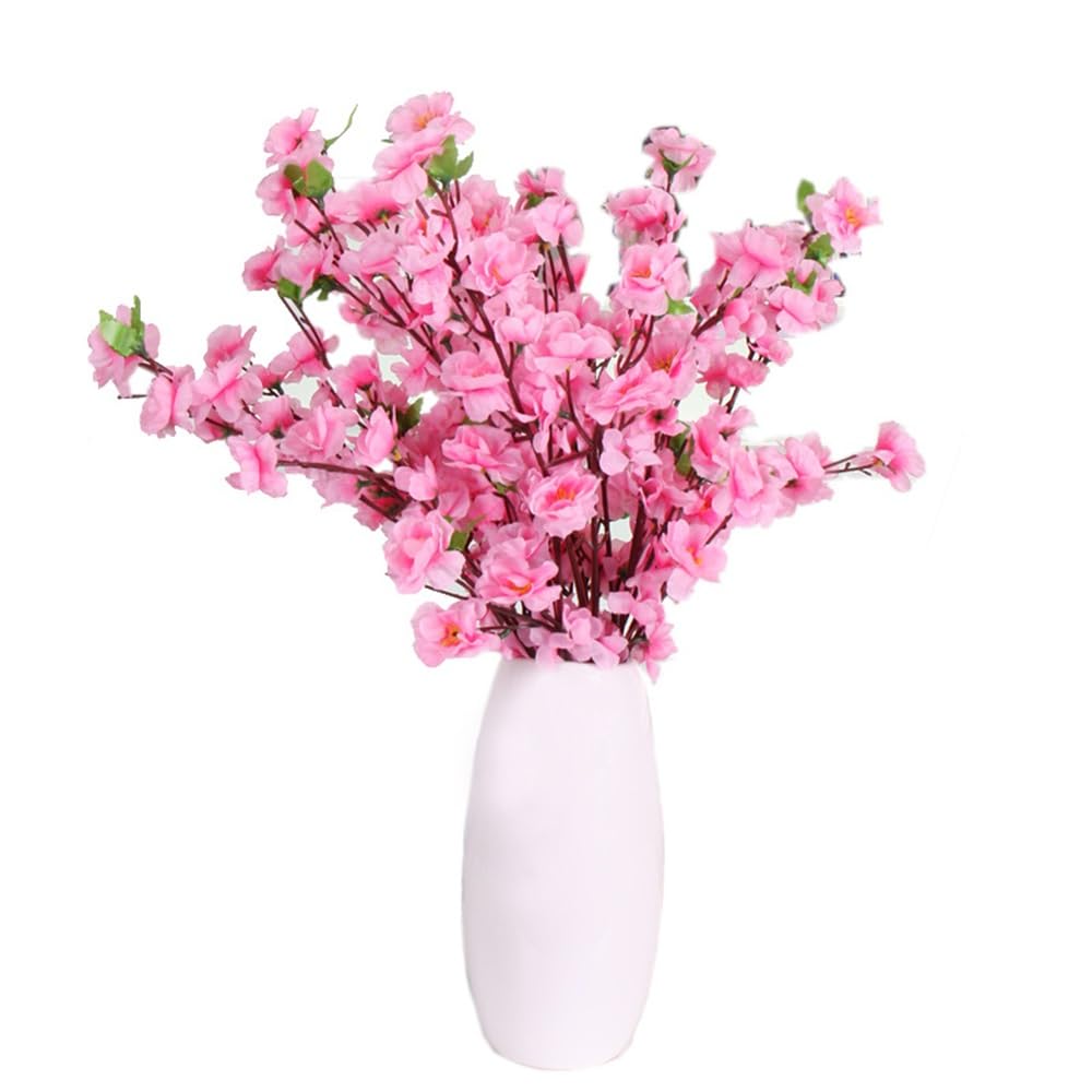 DIFEIUKI 桃の花 造花 桃の枝 8本セット ひな祭り 造花 桜の花 シルクフラワー リアル オシャレ 枯れない 春の雰囲気 桃の節句 ウェディング 撮影用 室内装飾 店舗装飾 インテリア フェイクフラワー 全長65cm