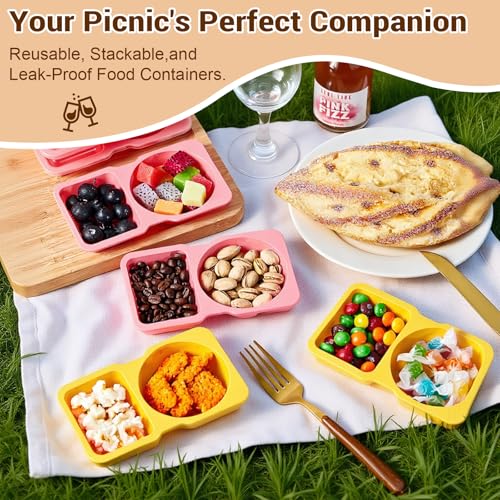 20 Sets Reusable Snack Containers with Lids - Portion Control